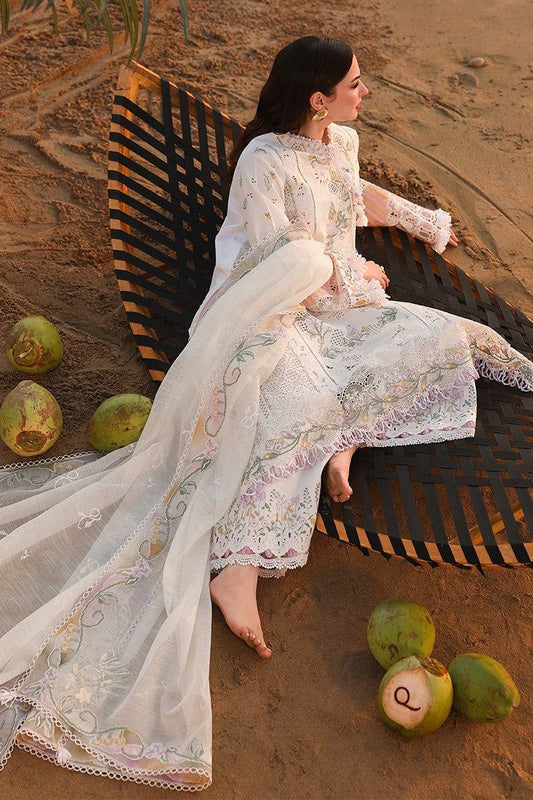 Qalamkar Chikankari Collection | 3 Piece Embroidered Cotton Suit with Khaddi Net Dupatta | Premium Unstitched Dress