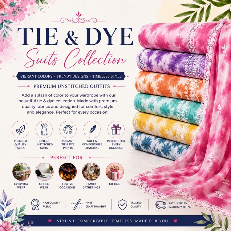 Tie & Dye Suits Collection | Premium Unstitched Dresses