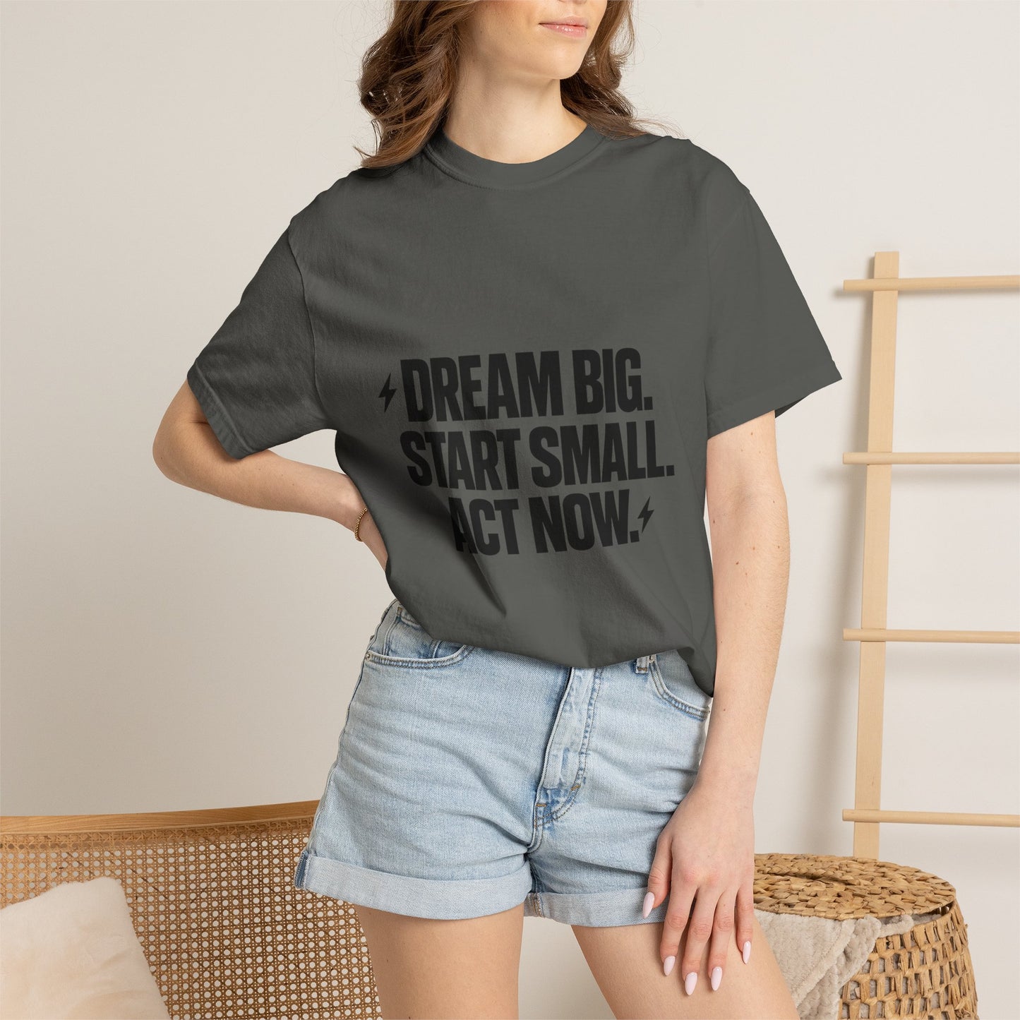Motivational Tee — “Dream Big. Start Small. Act Now.” Inspirational Graphic T-Shirt