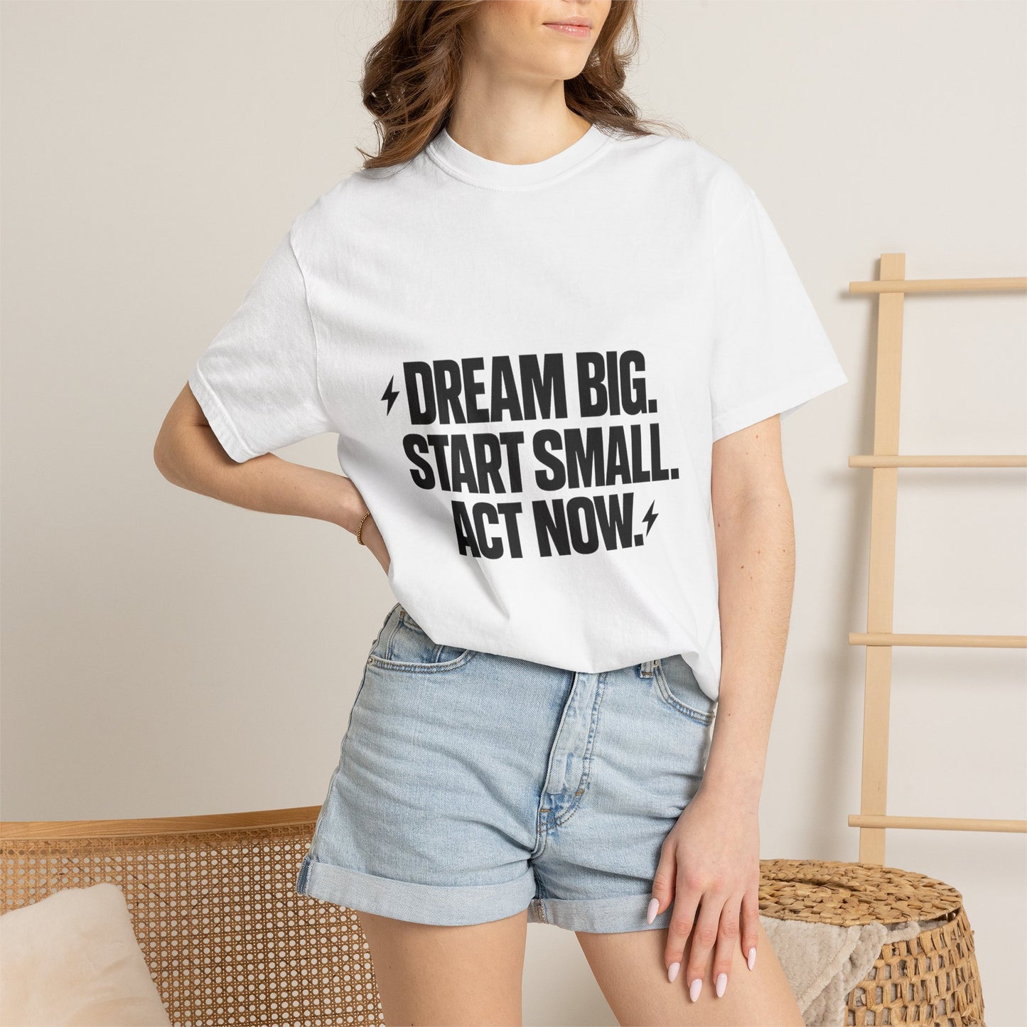 Motivational Tee — “Dream Big. Start Small. Act Now.” Inspirational Graphic T-Shirt