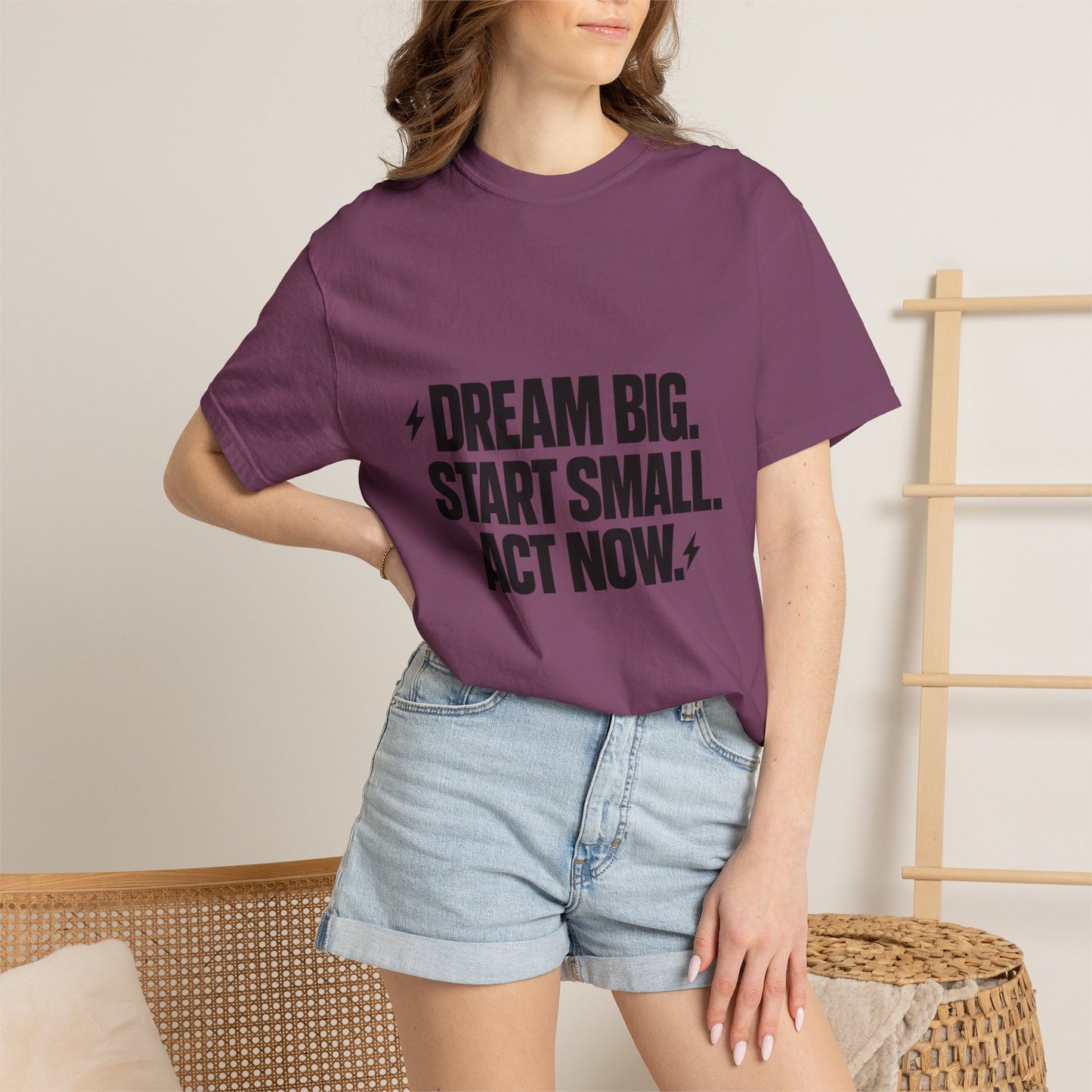 Motivational Tee — “Dream Big. Start Small. Act Now.” Inspirational Graphic T-Shirt