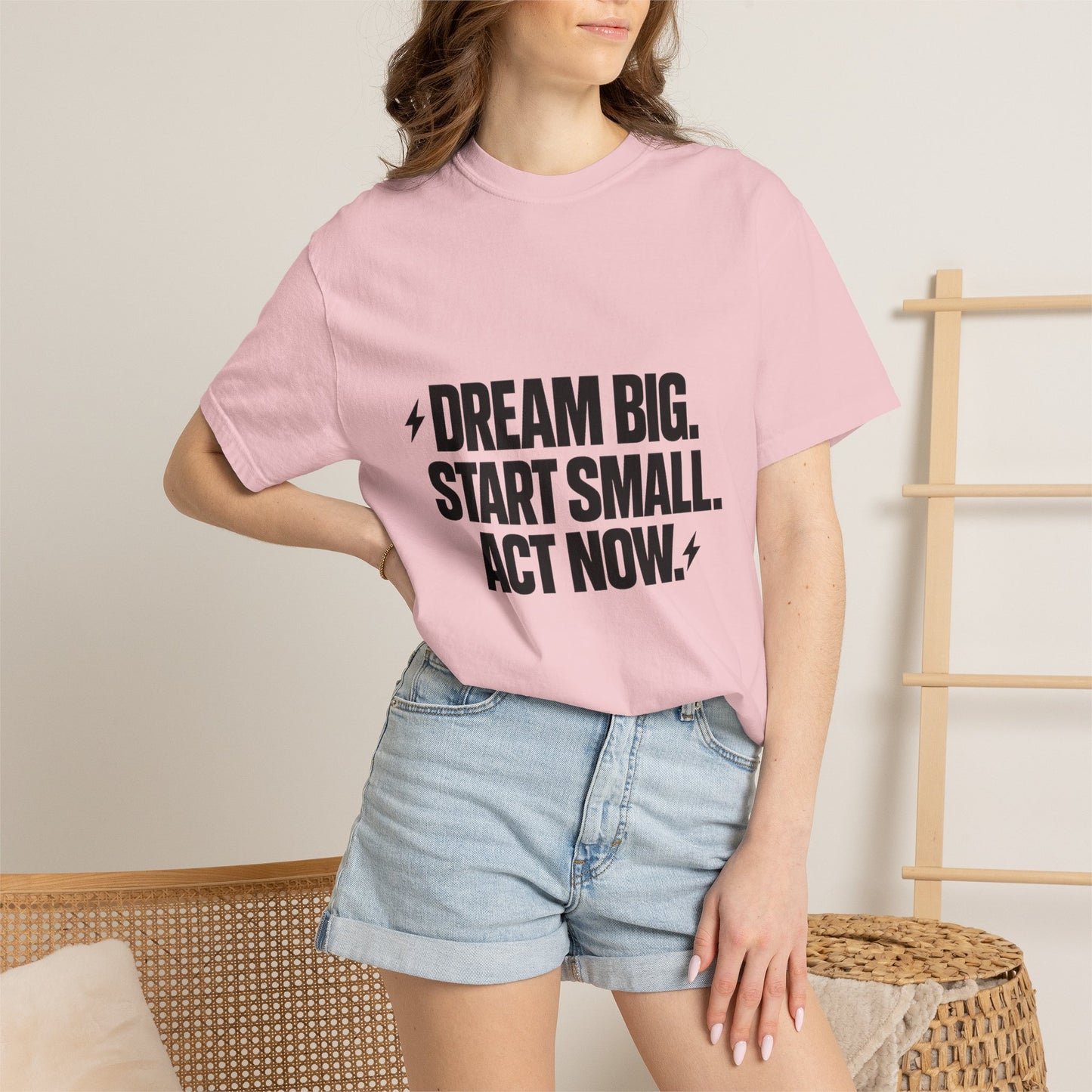 Motivational Tee — “Dream Big. Start Small. Act Now.” Inspirational Graphic T-Shirt