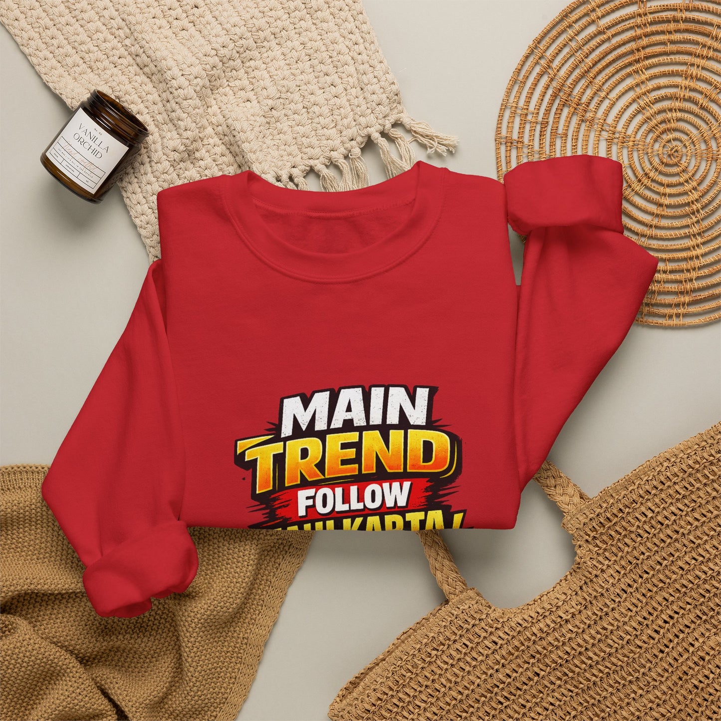 Graphic Sweatshirt — “Main Trend Follow Nahi Karta, Trend Banata Hun” Bold Hindi Statement Crewneck