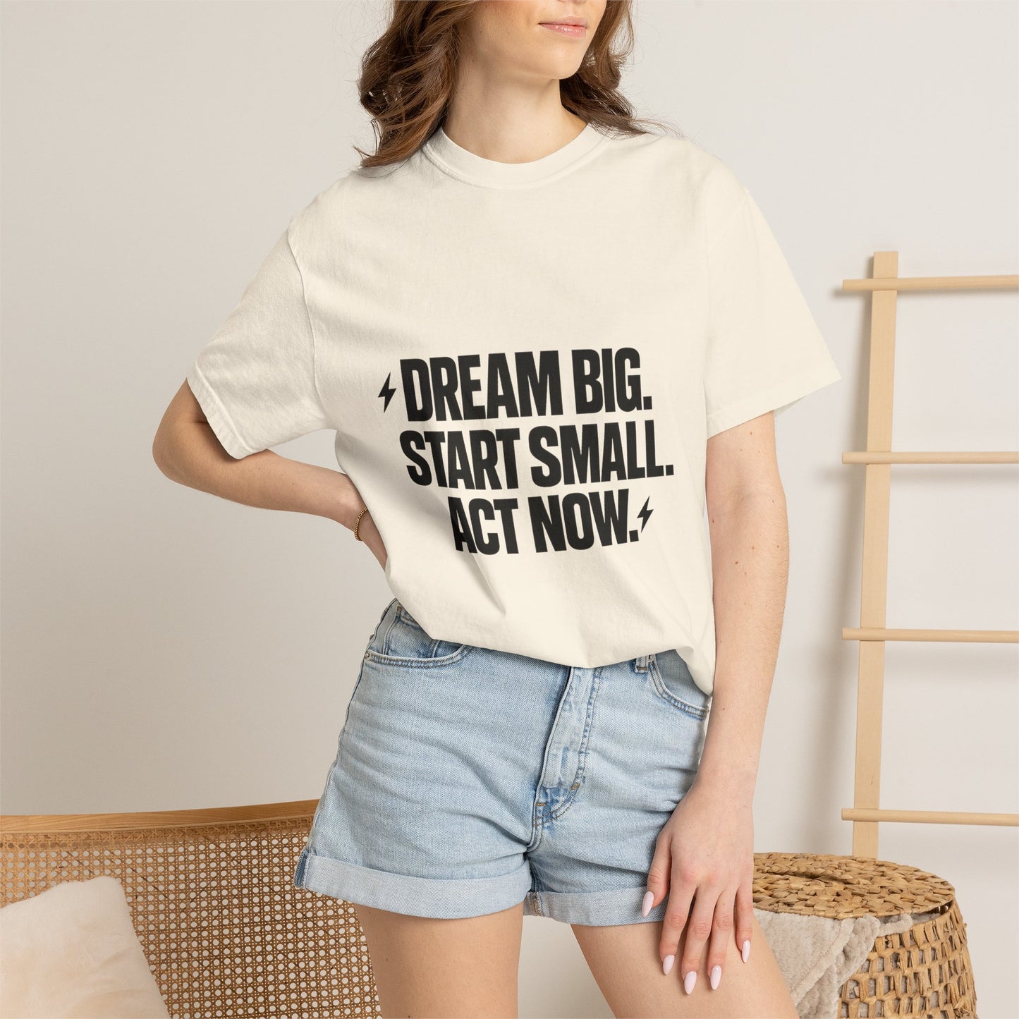 Motivational Tee — “Dream Big. Start Small. Act Now.” Inspirational Graphic T-Shirt