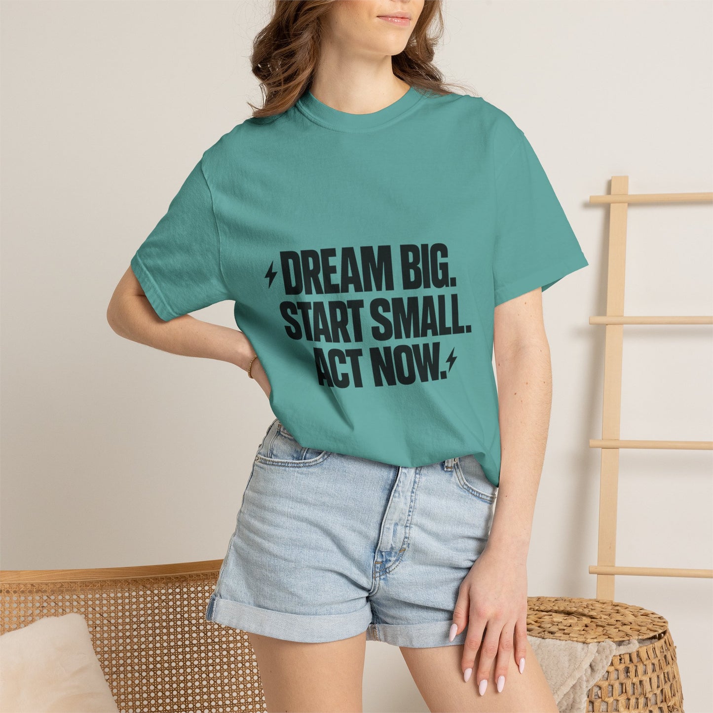 Motivational Tee — “Dream Big. Start Small. Act Now.” Inspirational Graphic T-Shirt