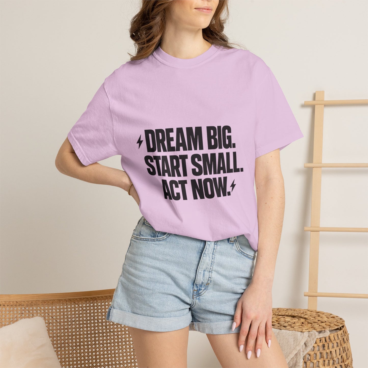 Motivational Tee — “Dream Big. Start Small. Act Now.” Inspirational Graphic T-Shirt