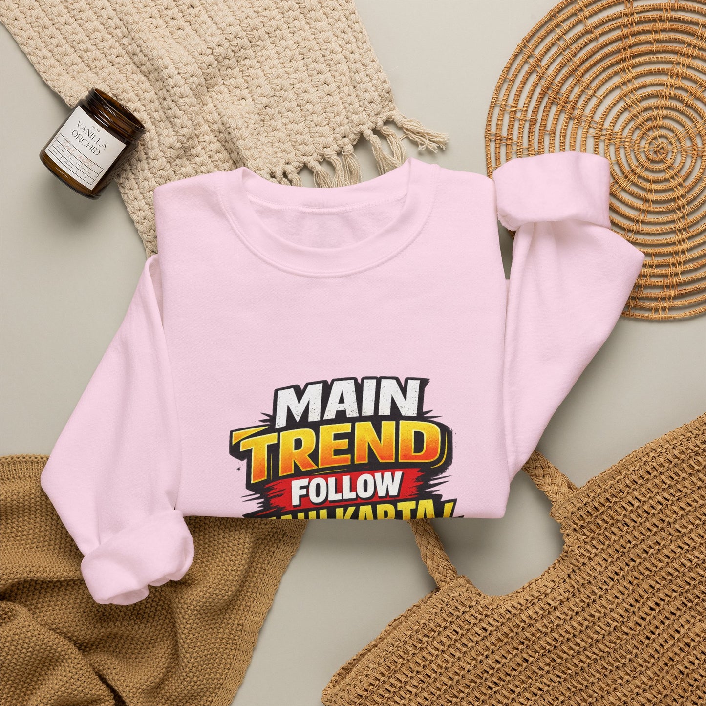 Graphic Sweatshirt — “Main Trend Follow Nahi Karta, Trend Banata Hun” Bold Hindi Statement Crewneck
