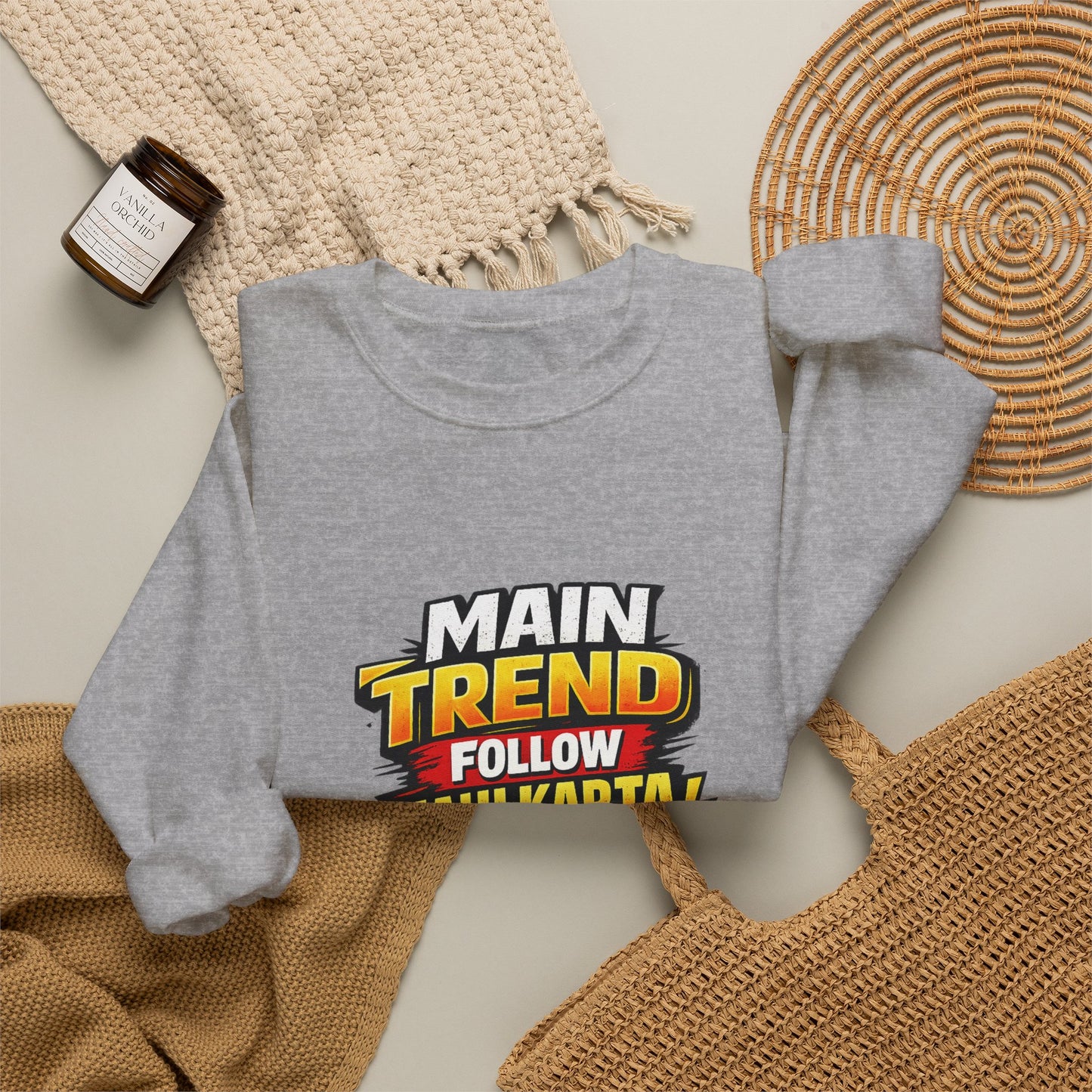 Graphic Sweatshirt — “Main Trend Follow Nahi Karta, Trend Banata Hun” Bold Hindi Statement Crewneck