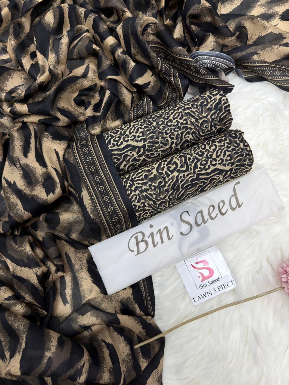 Bin Saeed Summer Collection 2026 | 3 Piece Digital Printed Airjet Lawn Suit | Premium Unstitched Lawn Dress 2026