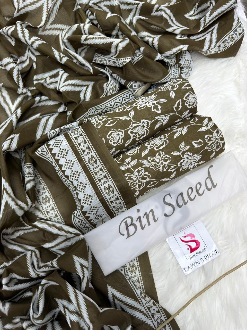 Bin Saeed Summer Collection 2026 | 3 Piece Digital Printed Airjet Lawn Suit | Premium Unstitched Lawn Dress 2026