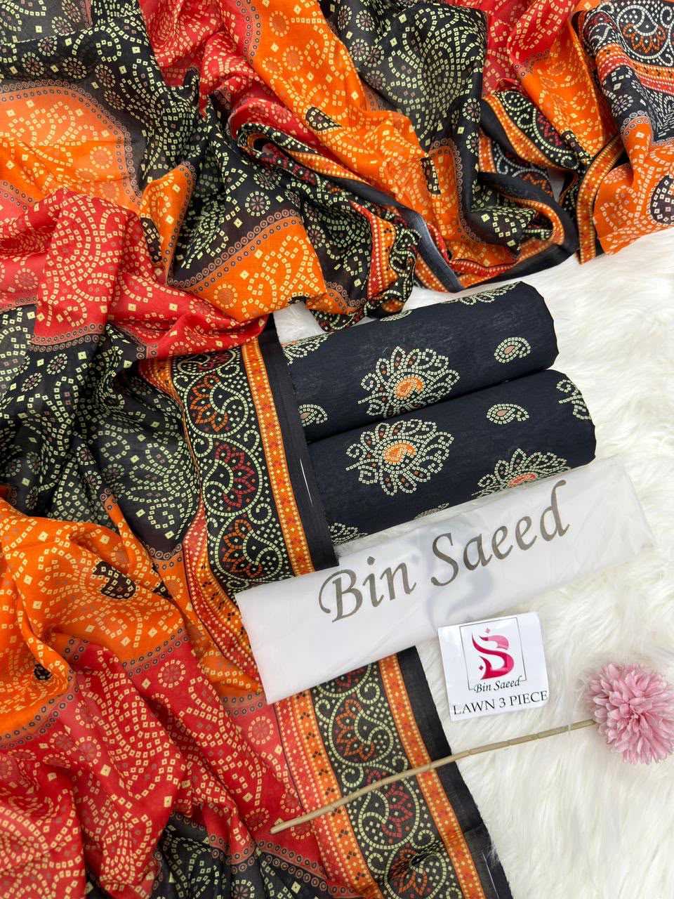 Bin Saeed Summer Collection 2026 | 3 Piece Digital Printed Airjet Lawn Suit | Premium Unstitched Lawn Dress 2026