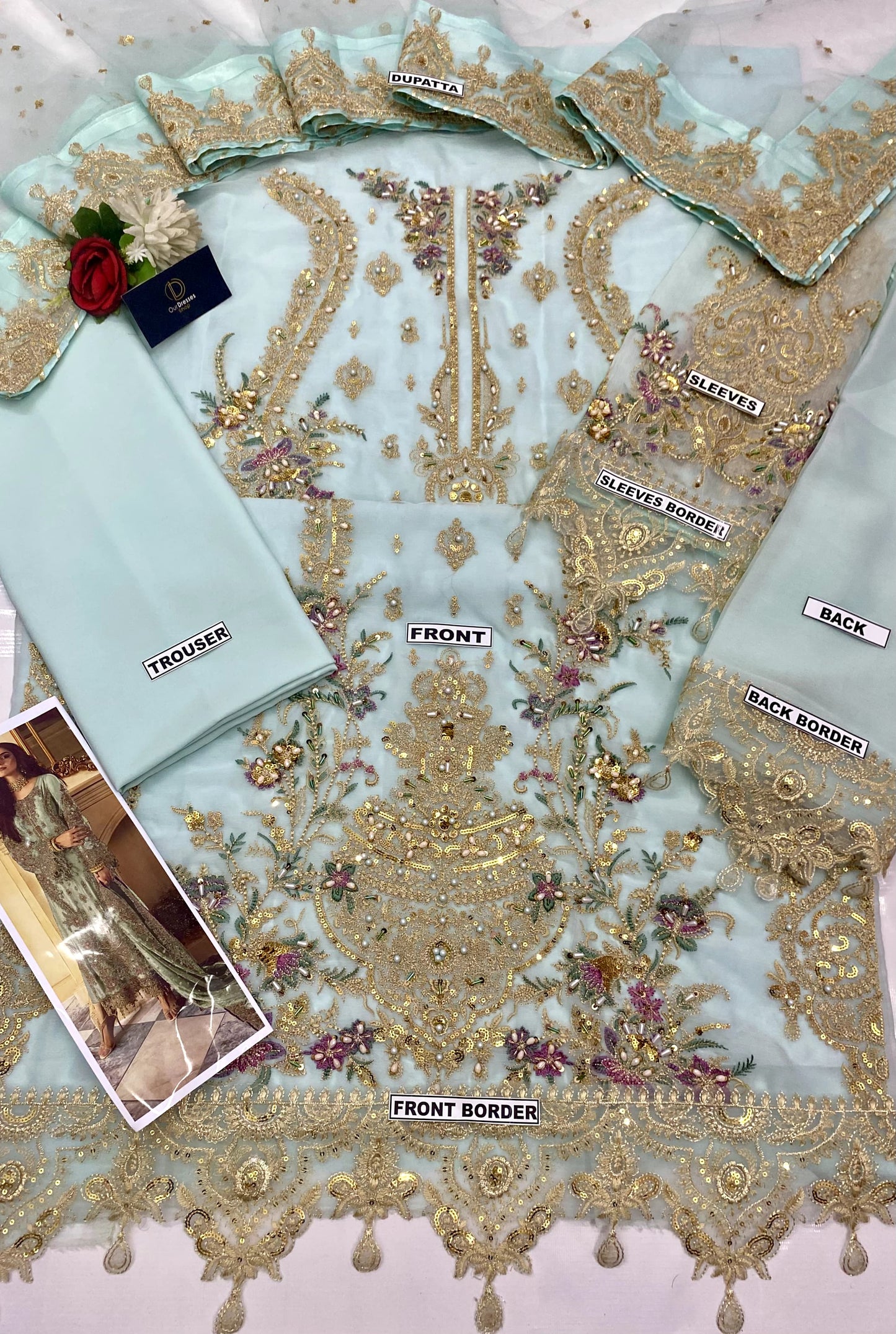 Charizma Inspired Luxury 3 Piece Heavy Embroidered Chiffon Suit | Wedding & Party Wear Unstitched Dress for Women