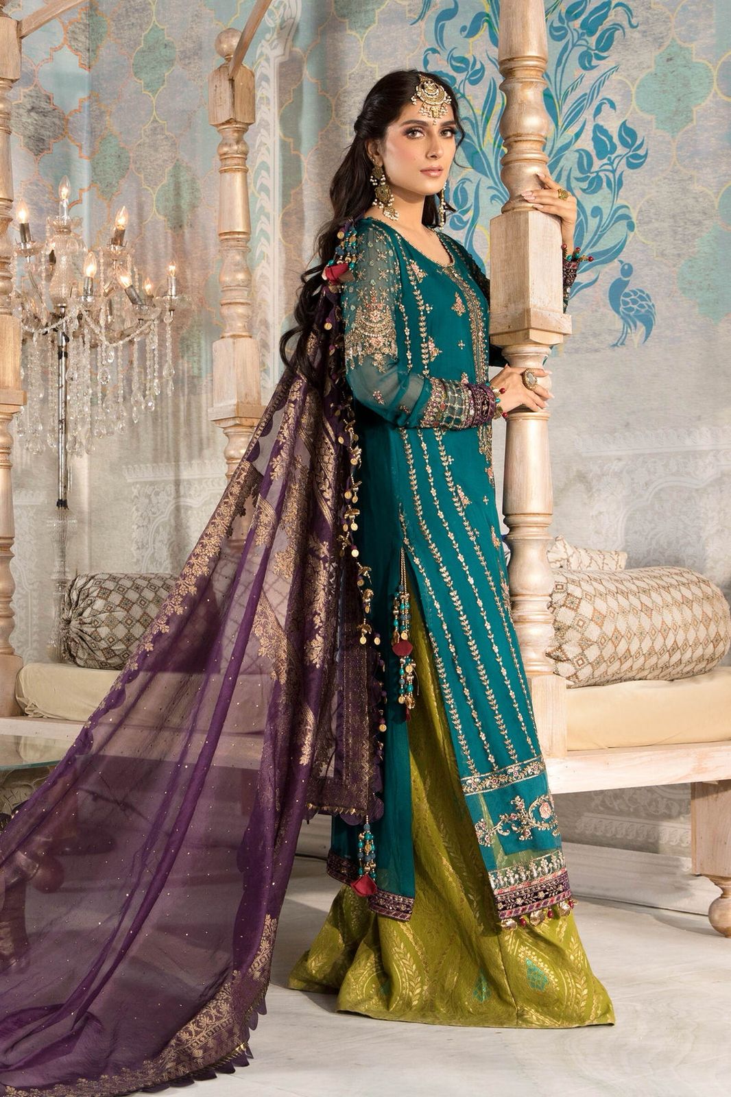Luxury Chiffon Embroidered Wedding Suit | Maria B Inspired 3 Piece Unstitched Formal Dress