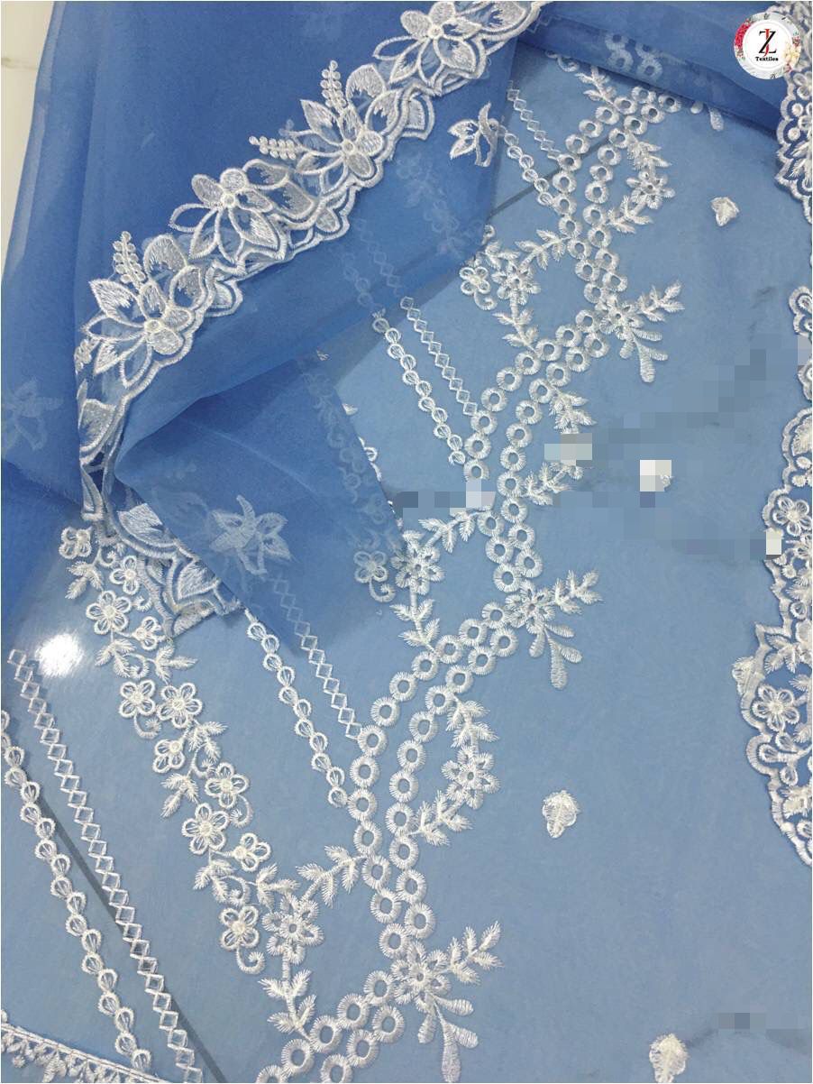 Azure Inspired Luxury 3 Piece Organza Embroidered Suit | Thread & Sequins Formal Wedding Dress for Women (Copy)