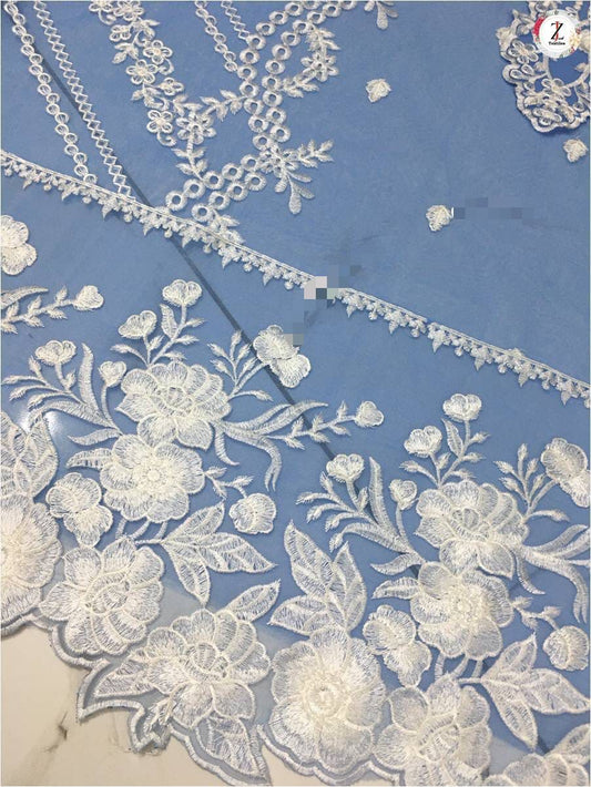 Azure Inspired Luxury 3 Piece Organza Embroidered Suit | Thread & Sequins Formal Wedding Dress for Women (Copy)