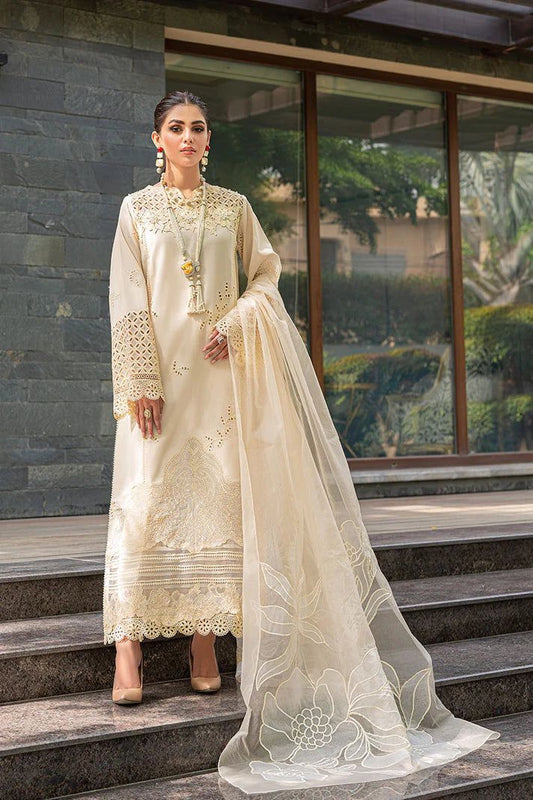 Mushq Inspired Luxury Chikankari 3 Piece Suit | Premium Embroidered Wedding Dress with Organza Dupatta