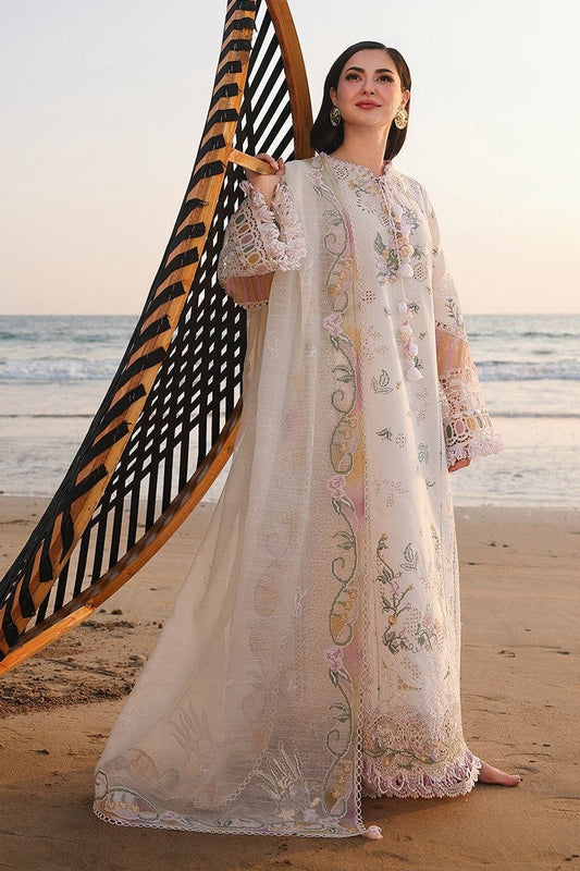 Qalamkar Chikankari Collection | 3 Piece Embroidered Cotton Suit with Khaddi Net Dupatta | Premium Unstitched Dress
