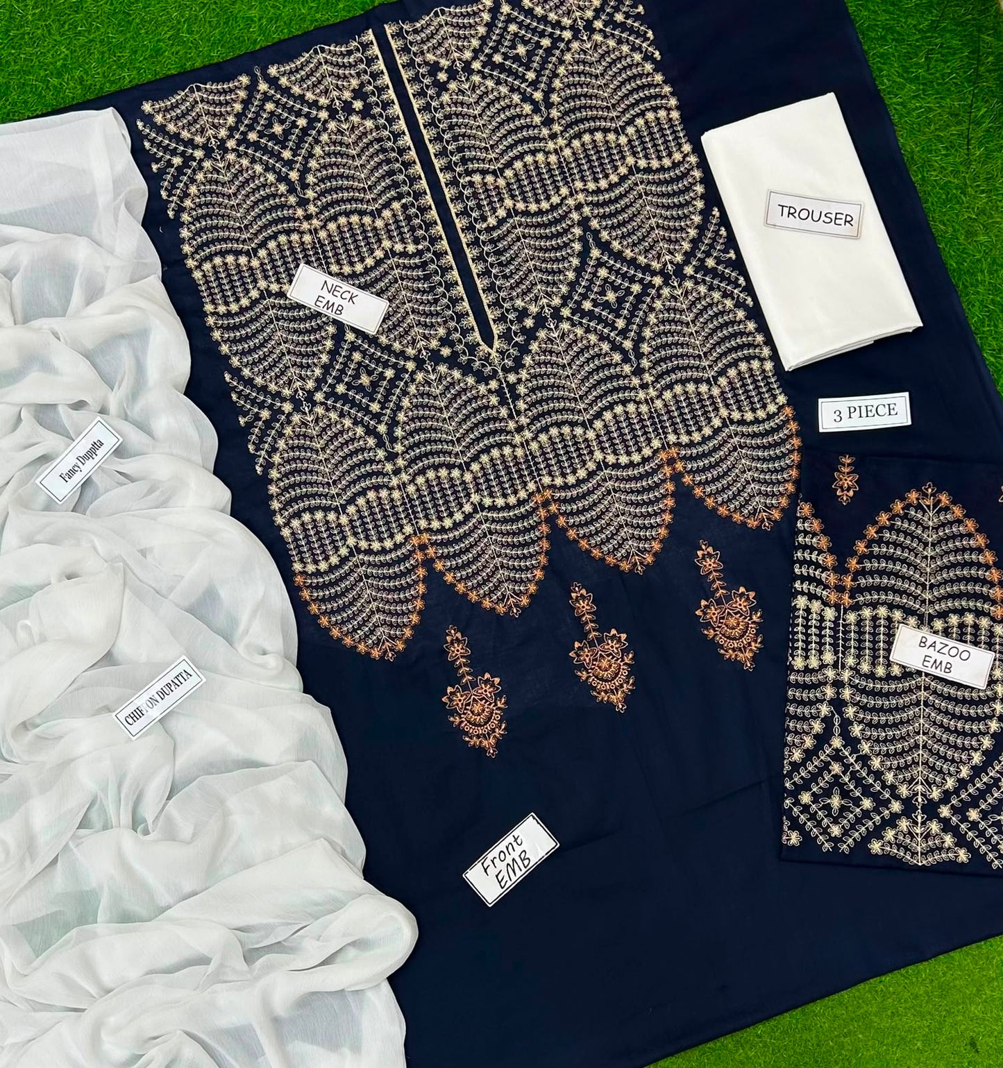 Zara Shahjahan Inspired Premium 3 Piece Embroidered Lawn Suit | Summer Collection 2026 | Chiffon Dupatta