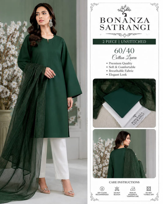 Bonanza Satrangi Summer Lawn Collection 2026 | 3 Piece Cotton Lawn Unstitched Suit | Independence Day Collection