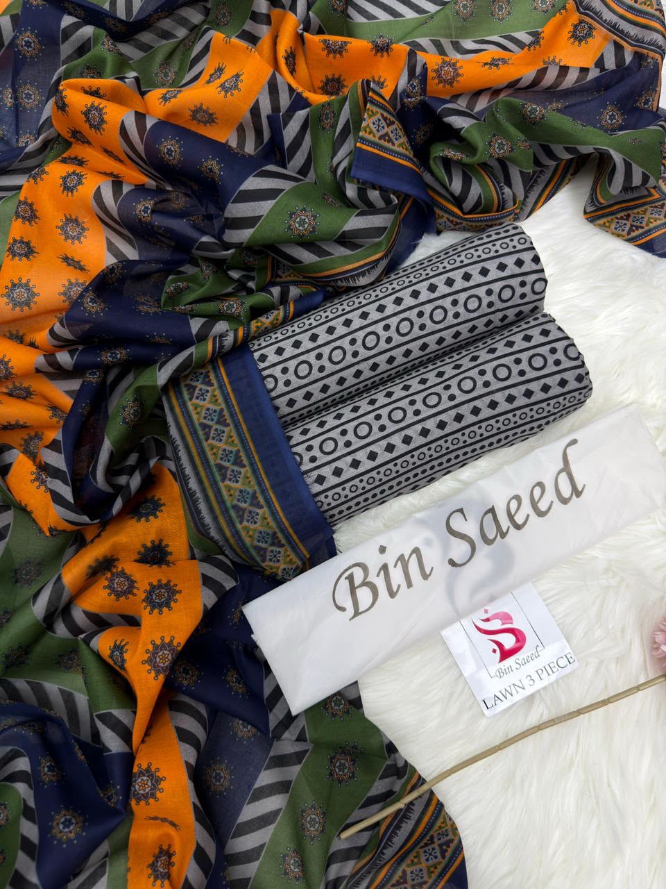 Bin Saeed Summer Collection 2026 | 3 Piece Digital Printed Airjet Lawn Suit | Premium Unstitched Lawn Dress 2026`