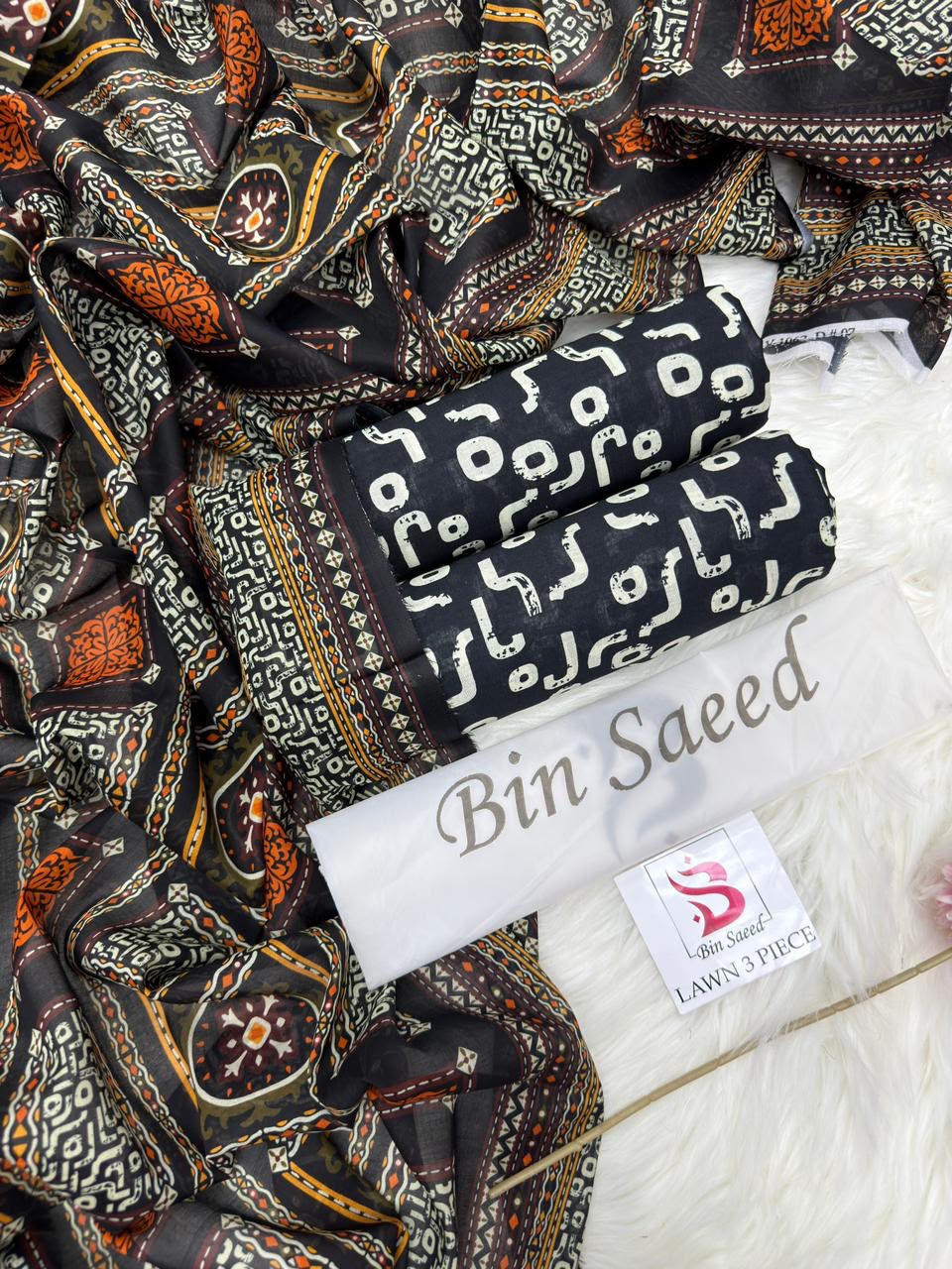 Bin Saeed Summer Collection 2026 | 3 Piece Digital Printed Airjet Lawn Suit | Premium Unstitched Lawn Dress 2026