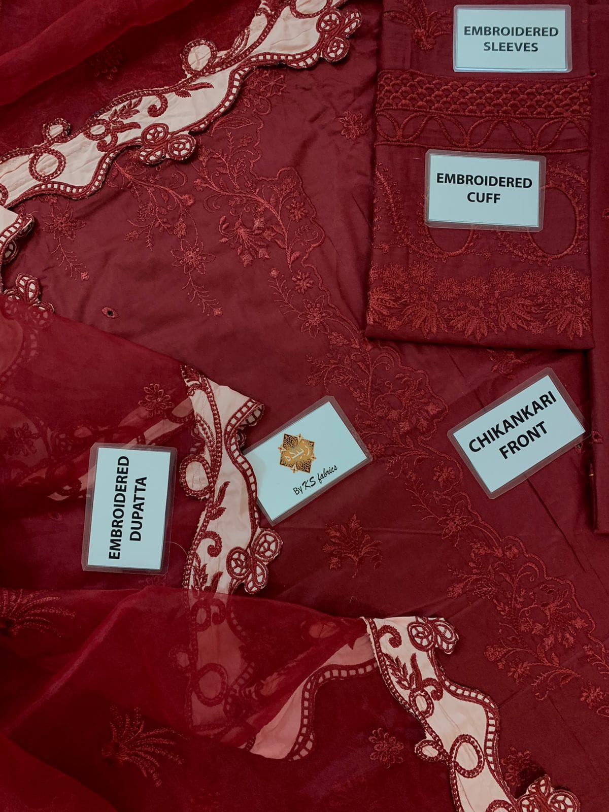 Qalamkar Inspired Premium Chikankari Cotton Suit | 3 Piece Embroidered Lawn Dress with Organza Dupatta