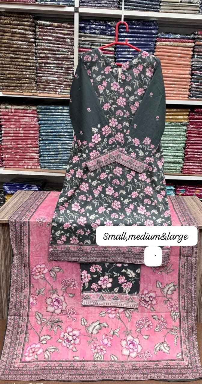 Bin Saeed Original Stitched Printed Lawn 3 Piece Suit | Embroidered Lacework 2026