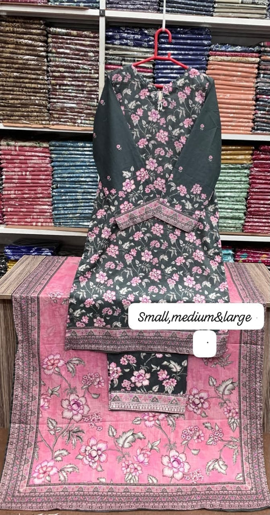 Bin Saeed Original Stitched Printed Lawn 3 Piece Suit | Embroidered Lacework 2026