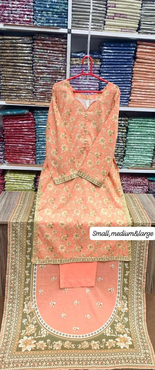 Bin Saeed Original Stitched Printed Lawn 3 Piece Suit | Embroidered Lacework 2026