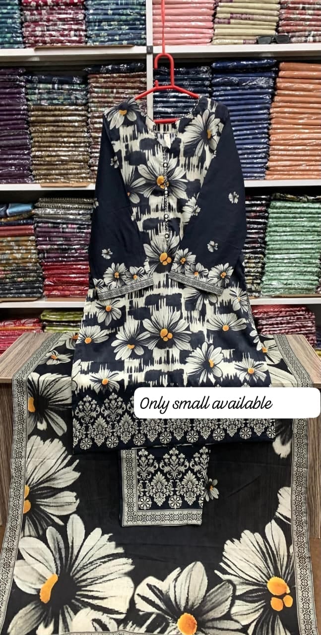 Bin Saeed Original Stitched Printed Lawn 3 Piece Suit | Embroidered Lacework 2026
